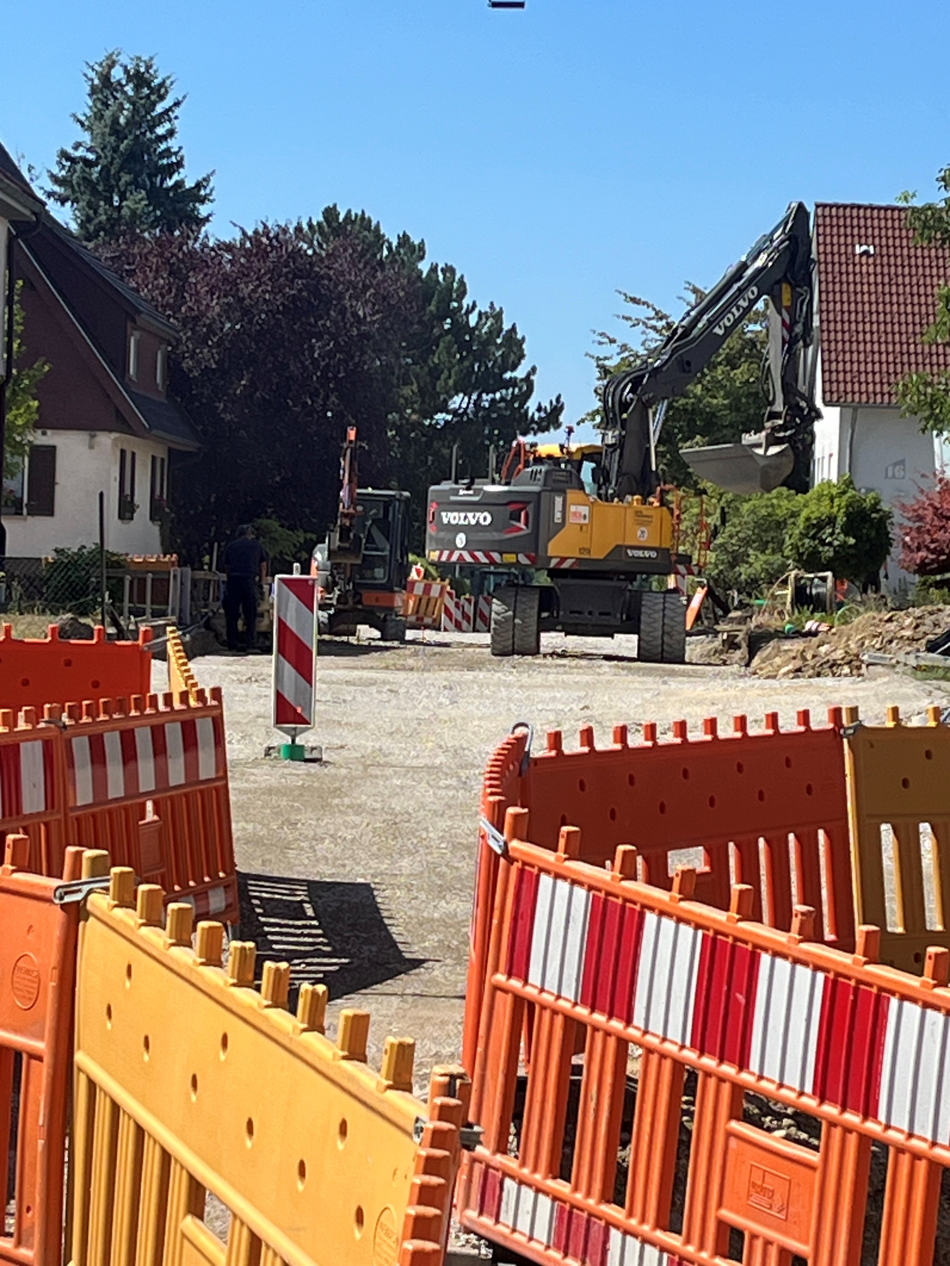 Baustellenabsperrung in der Zimmerstraße.